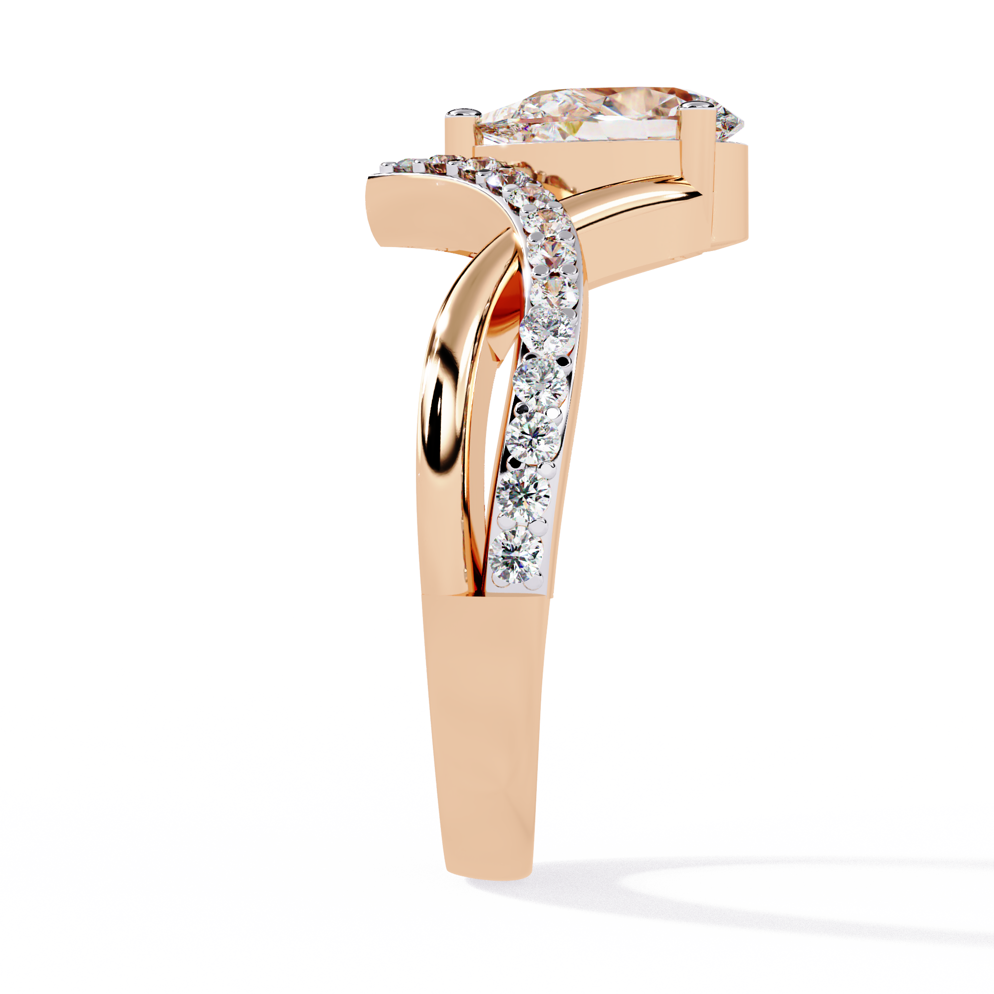 Solitairekart 0.94 ct Lab Grown Pear Diamond Solitaire Ring, 14k Yellow Gold